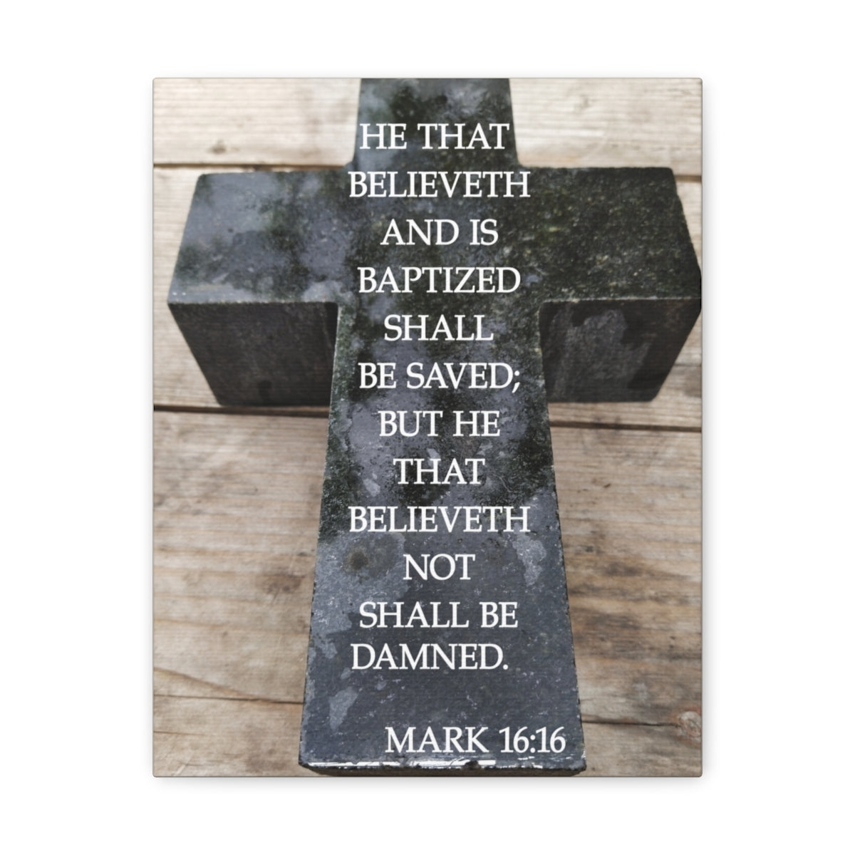 Scripture Walls Shall Be Saved Mark 16:16 Bible Verse Canvas Christian Wall Art Bible Verse Print Ready To Hang Unframed-Express Your Love Gifts