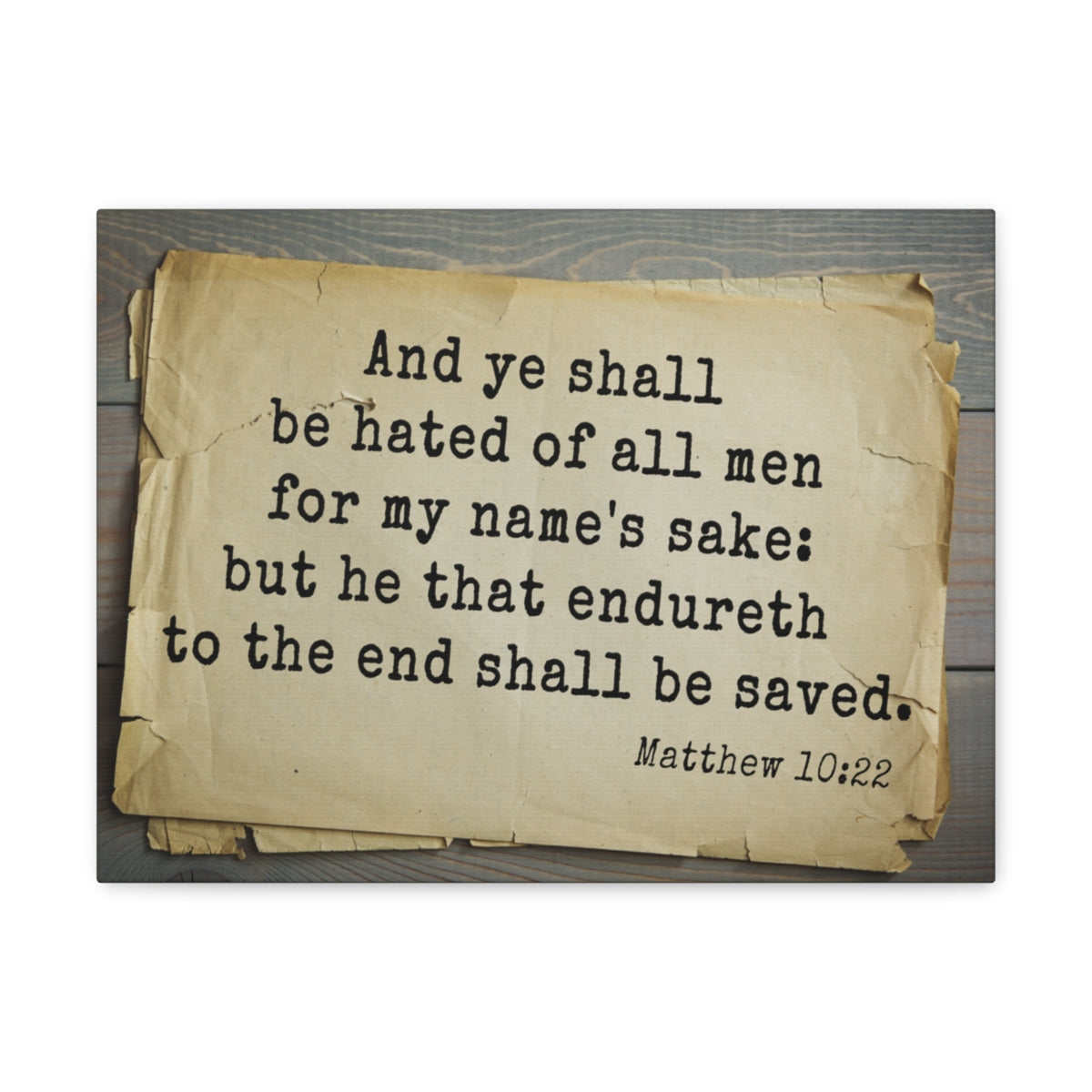 Scripture Walls Shall Be Saved Matthew 10:22 Bible Verse Canvas Christian Wall Art Bible Verse Print Ready To Hang Unframed-Express Your Love Gifts