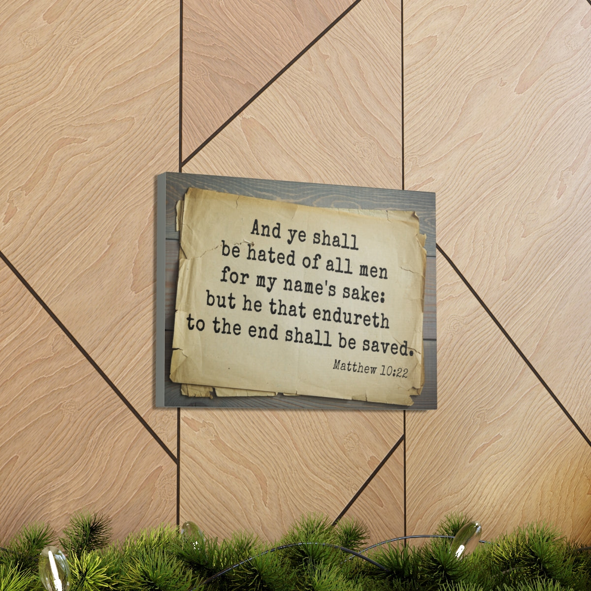 Scripture Walls Shall Be Saved Matthew 10:22 Bible Verse Canvas Christian Wall Art Bible Verse Print Ready To Hang Unframed-Express Your Love Gifts