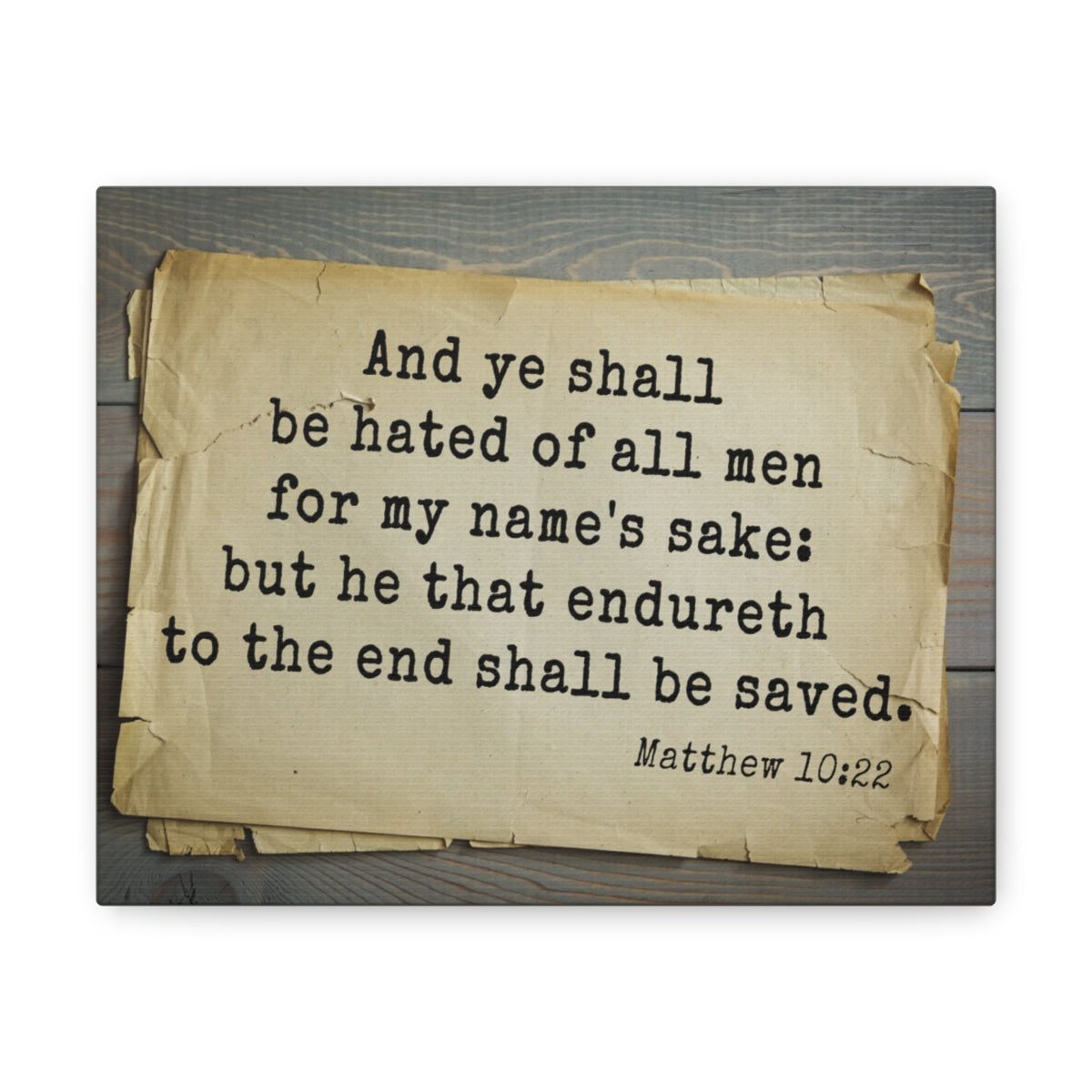 Scripture Walls Shall Be Saved Matthew 10:22 Bible Verse Canvas Christian Wall Art Bible Verse Print Ready To Hang Unframed-Express Your Love Gifts