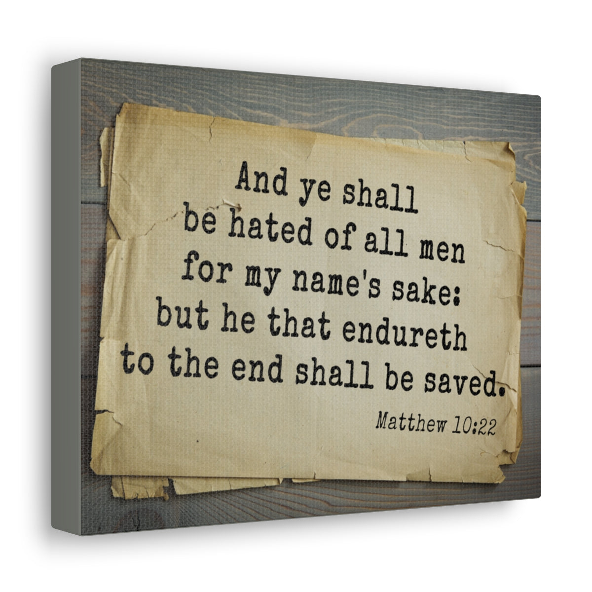 Scripture Walls Shall Be Saved Matthew 10:22 Bible Verse Canvas Christian Wall Art Bible Verse Print Ready To Hang Unframed-Express Your Love Gifts