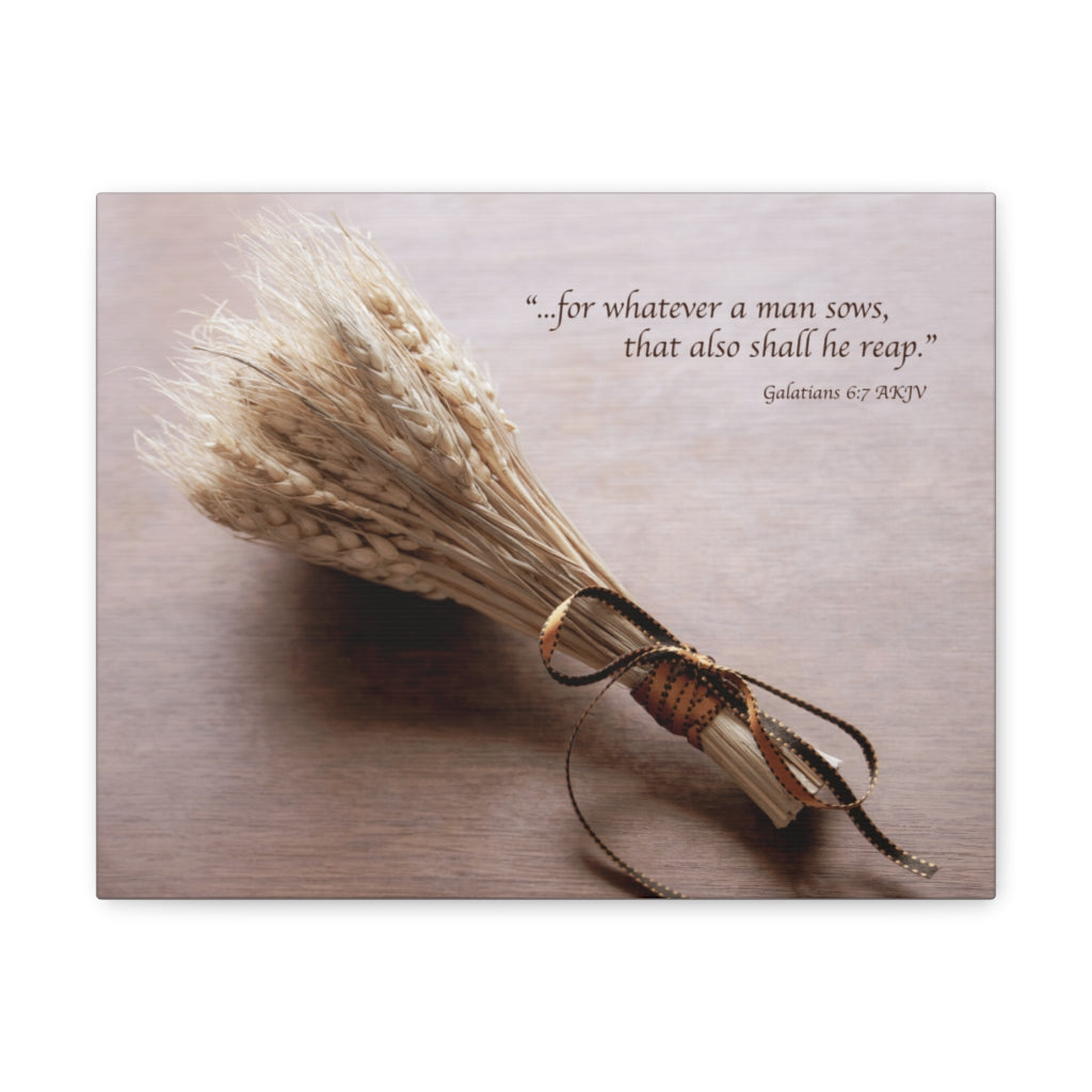 Scripture Walls Shall He Reap Galatians 6:7 Bible Verse Canvas Christian Wall Art Ready to Hang Unframed-Express Your Love Gifts