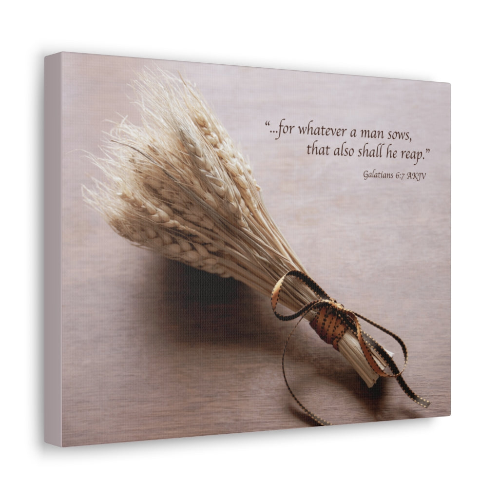 Scripture Walls Shall He Reap Galatians 6:7 Bible Verse Canvas Christian Wall Art Ready to Hang Unframed-Express Your Love Gifts