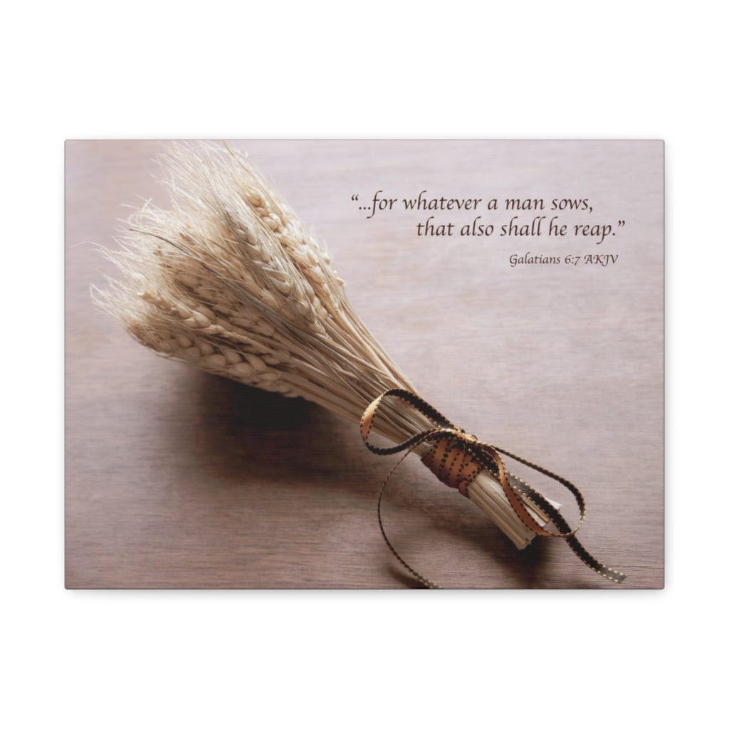 Scripture Walls Shall He Reap Galatians 6:7 Bible Verse Canvas Christian Wall Art Ready to Hang Unframed-Express Your Love Gifts