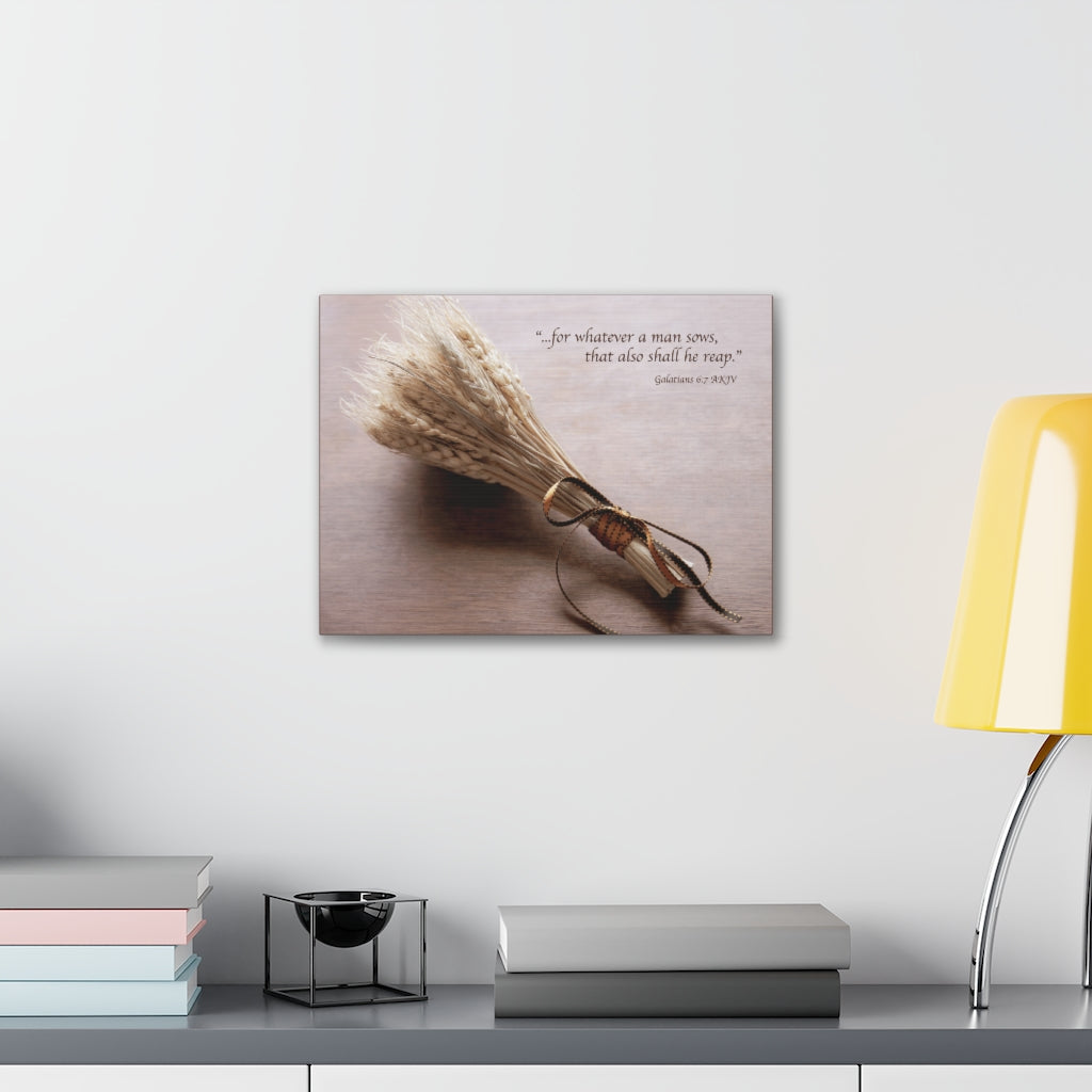 Scripture Walls Shall He Reap Galatians 6:7 Bible Verse Canvas Christian Wall Art Ready to Hang Unframed-Express Your Love Gifts