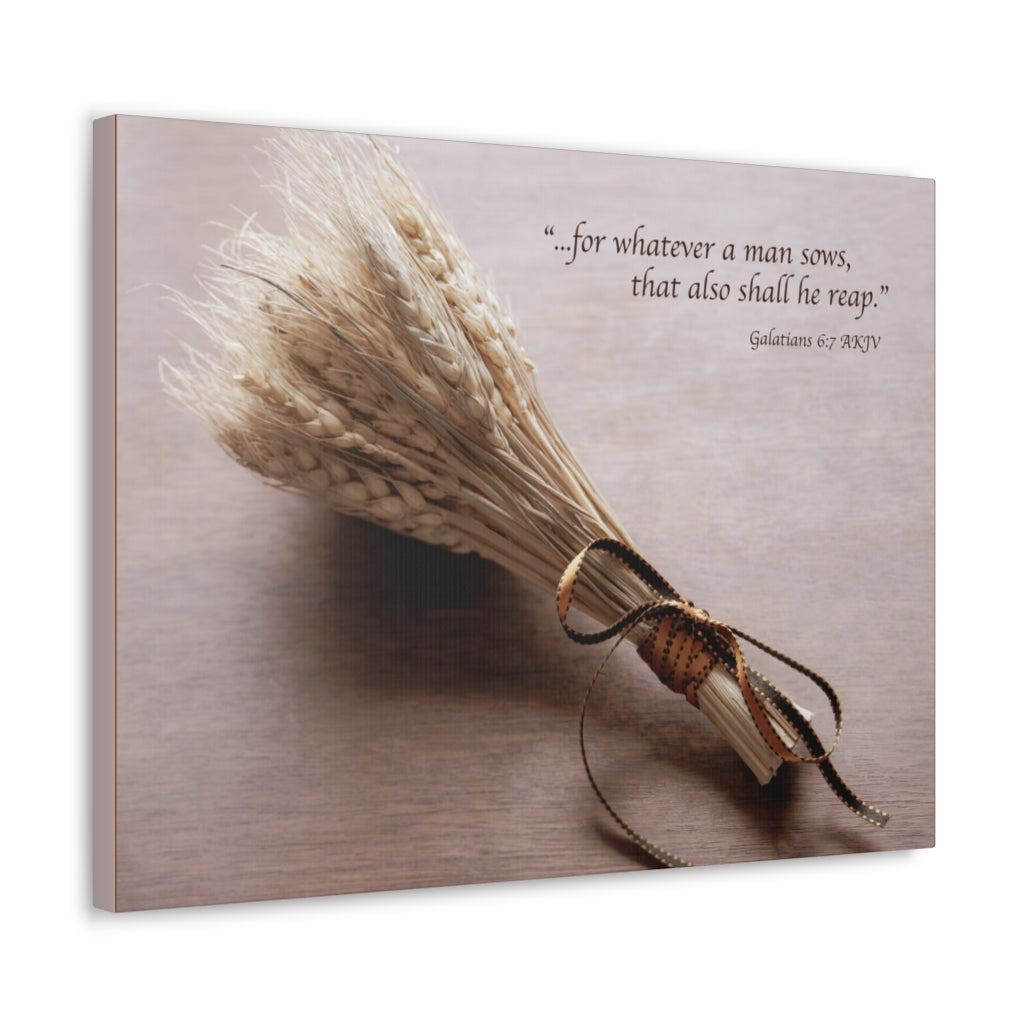 Scripture Walls Shall He Reap Galatians 6:7 Bible Verse Canvas Christian Wall Art Ready to Hang Unframed-Express Your Love Gifts