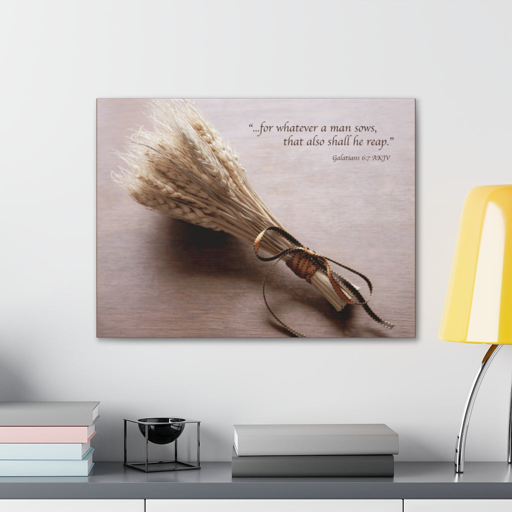 Scripture Walls Shall He Reap Galatians 6:7 Bible Verse Canvas Christian Wall Art Ready to Hang Unframed-Express Your Love Gifts