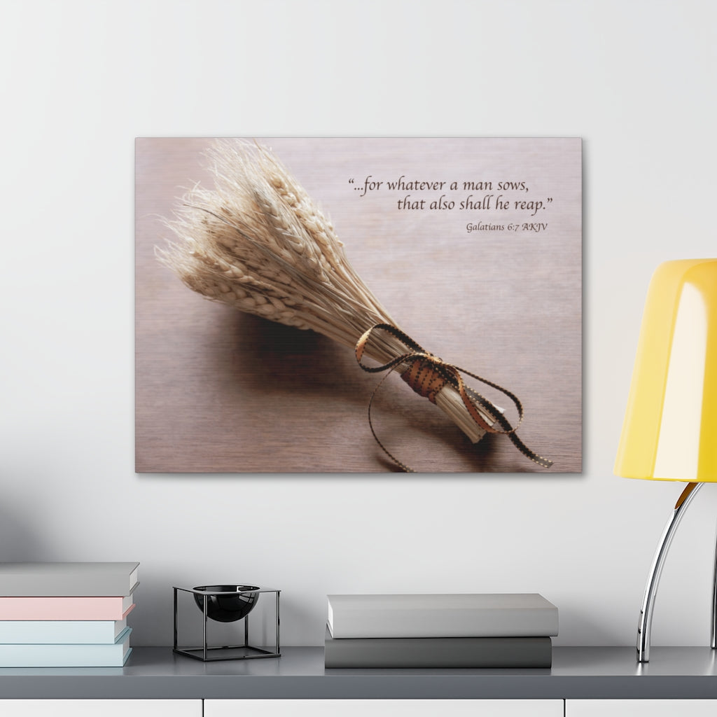Scripture Walls Shall He Reap Galatians 6:7 Bible Verse Canvas Christian Wall Art Ready to Hang Unframed-Express Your Love Gifts