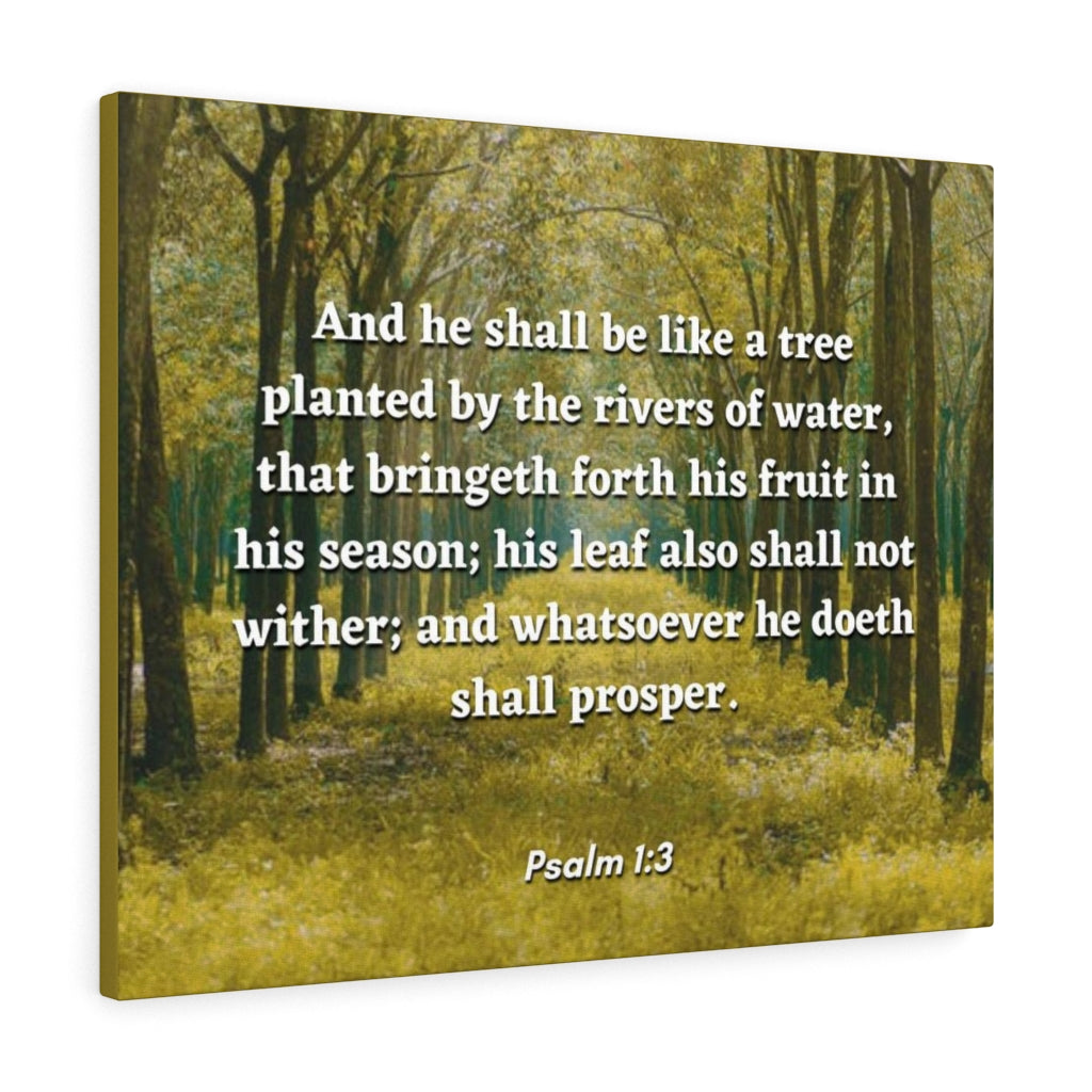 Scripture Walls Shall Prosper Psalms 1:3 Bible Verse Canvas Christian Wall Art Ready to Hang Unframed-Express Your Love Gifts
