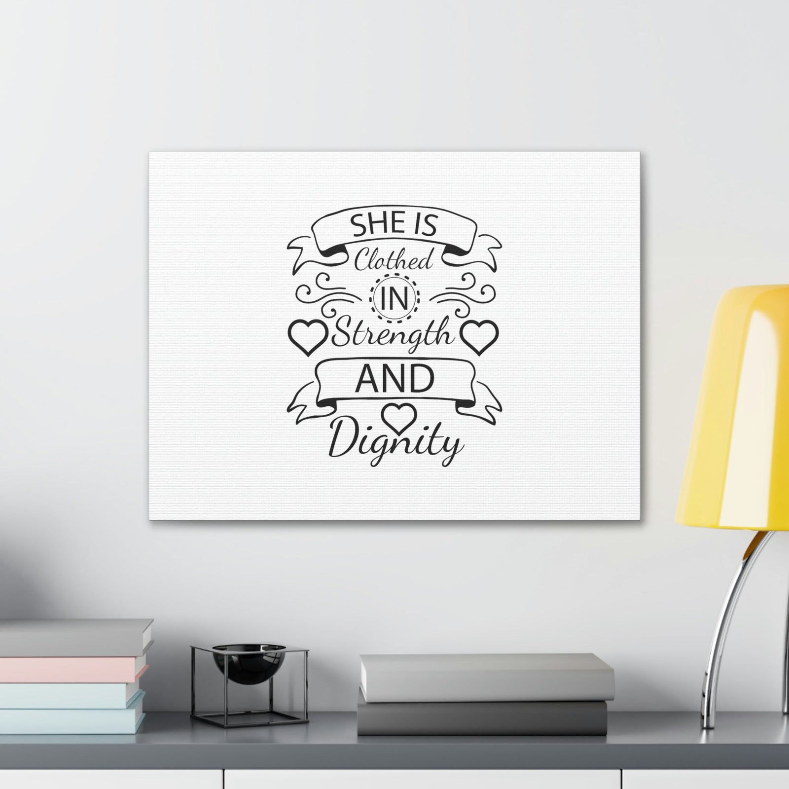 Scripture Walls She Is Clothed In Strength And Dignity Proverbs 31:25 Christian Wall Art Bible Verse Print Ready to Hang Unframed-Express Your Love Gifts
