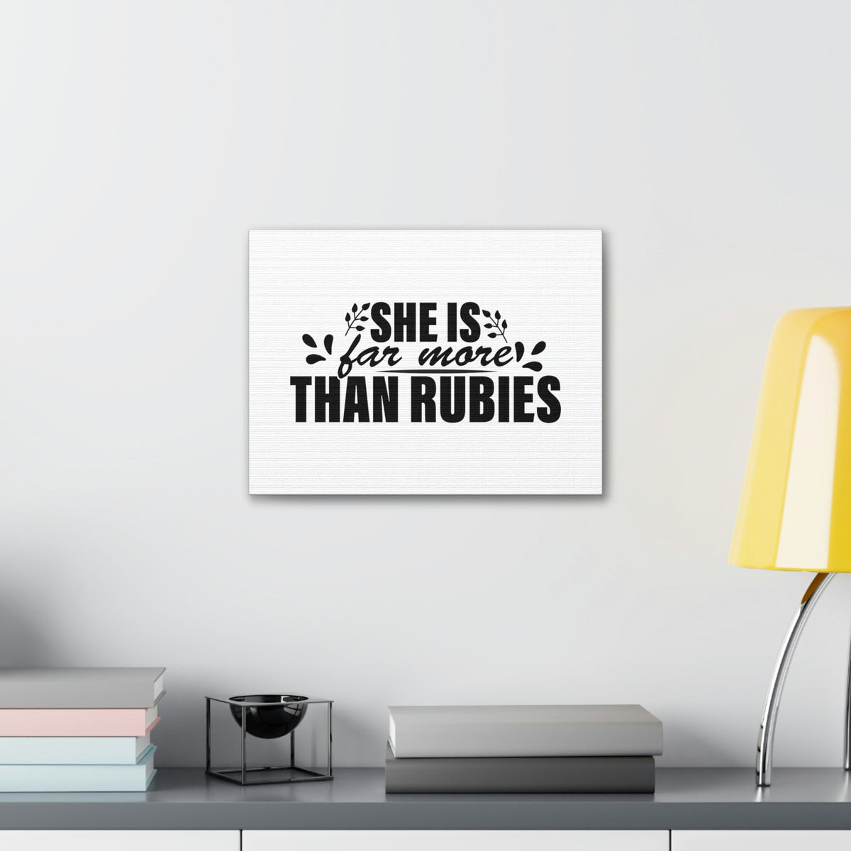 Scripture Walls She Is Far More Than Rubies Proverbs 3:15 Bold Christian Wall Art Bible Verse Print Ready to Hang Unframed-Express Your Love Gifts