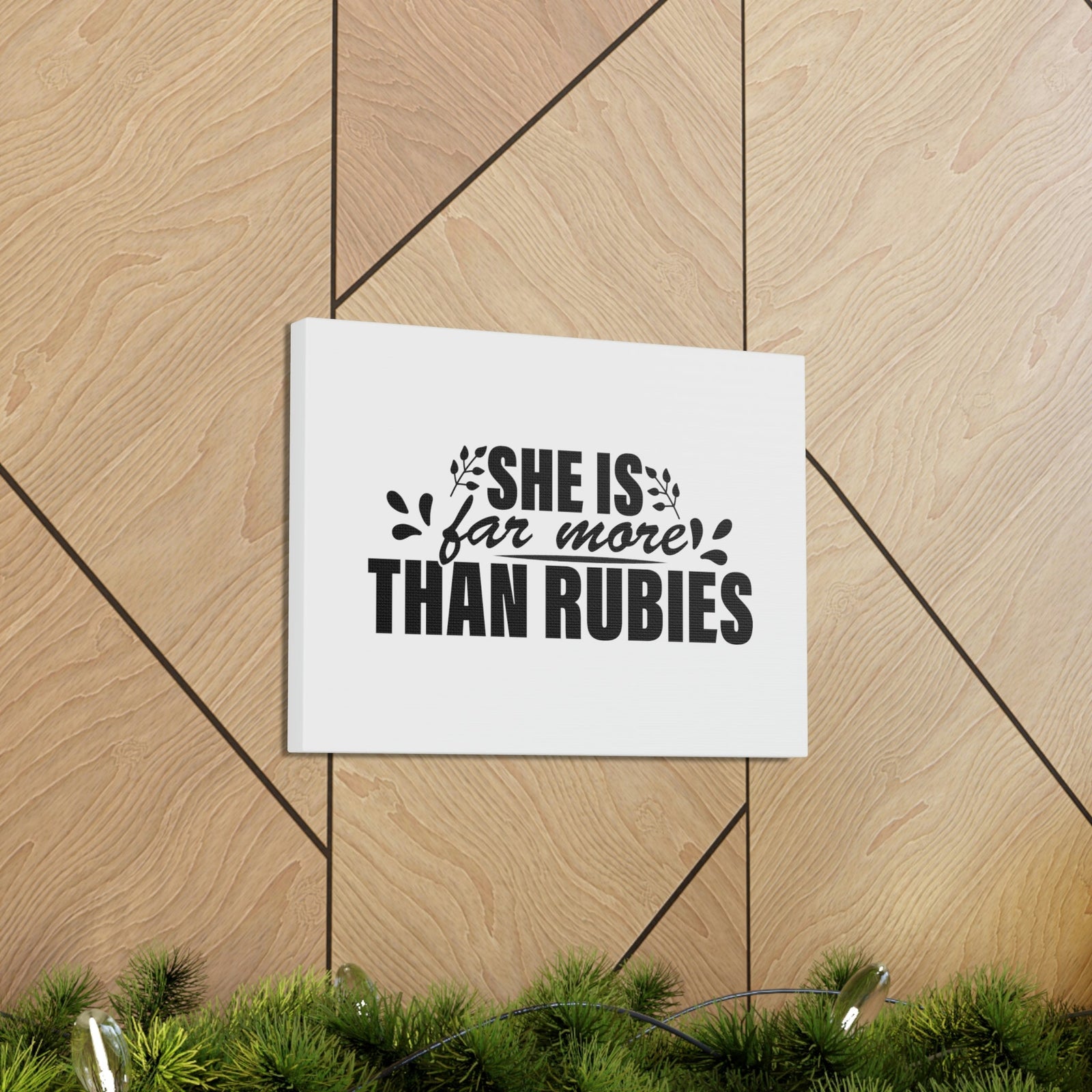 Scripture Walls She Is Far More Than Rubies Proverbs 3:15 Bold Christian Wall Art Bible Verse Print Ready to Hang Unframed-Express Your Love Gifts