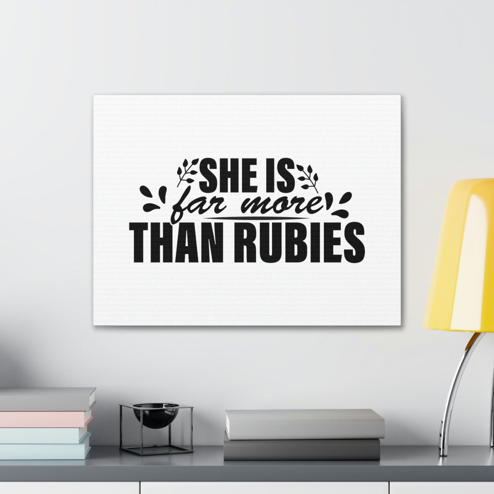 Scripture Walls She Is Far More Than Rubies Proverbs 3:15 Bold Christian Wall Art Bible Verse Print Ready to Hang Unframed-Express Your Love Gifts
