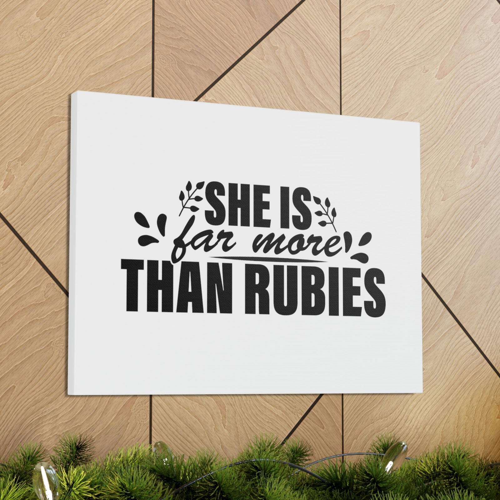 Scripture Walls She Is Far More Than Rubies Proverbs 3:15 Bold Christian Wall Art Bible Verse Print Ready to Hang Unframed-Express Your Love Gifts