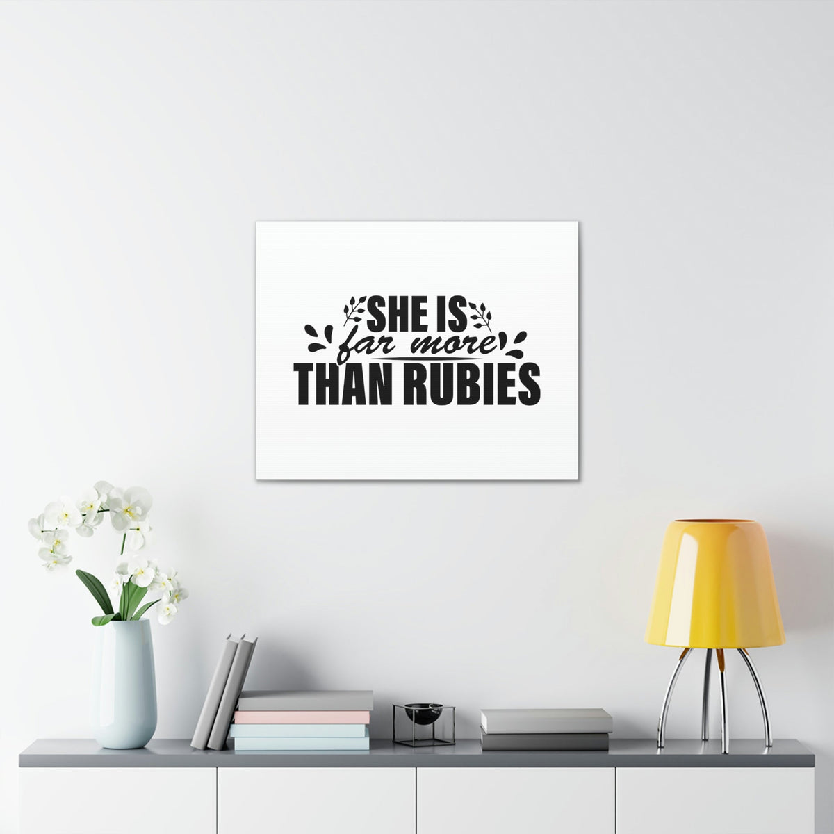 Scripture Walls She Is Far More Than Rubies Proverbs 3:15 Bold Christian Wall Art Bible Verse Print Ready to Hang Unframed-Express Your Love Gifts