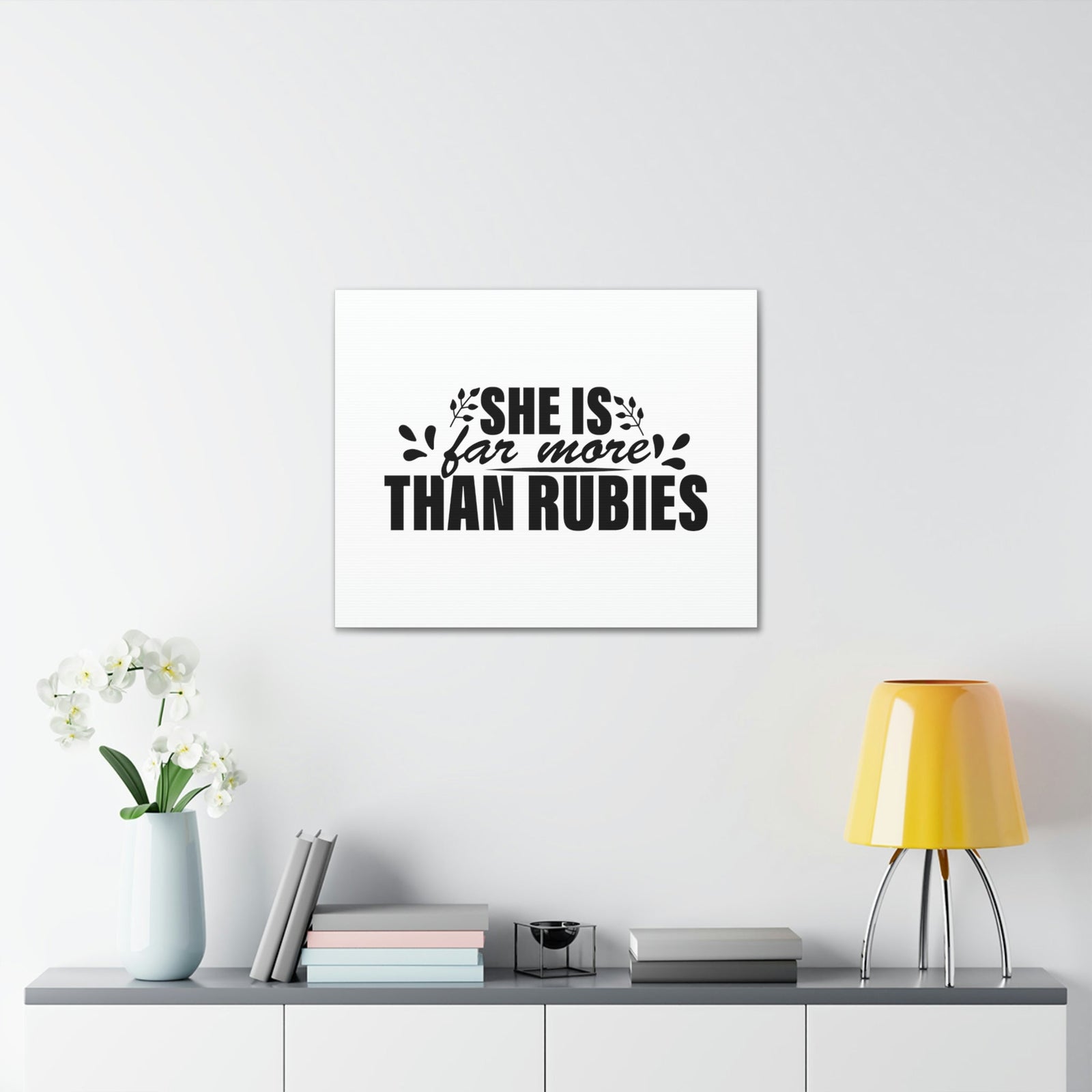 Scripture Walls She Is Far More Than Rubies Proverbs 3:15 Bold Christian Wall Art Bible Verse Print Ready to Hang Unframed-Express Your Love Gifts