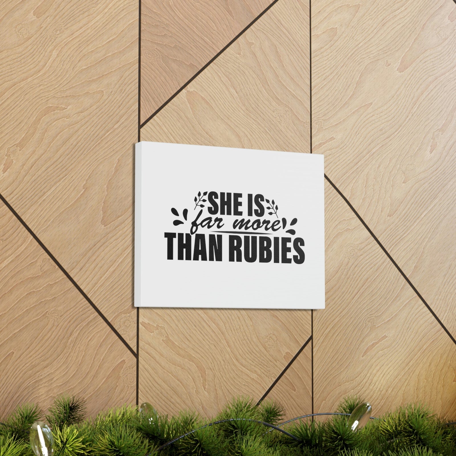 Scripture Walls She Is Far More Than Rubies Proverbs 3:15 Bold Christian Wall Art Bible Verse Print Ready to Hang Unframed-Express Your Love Gifts