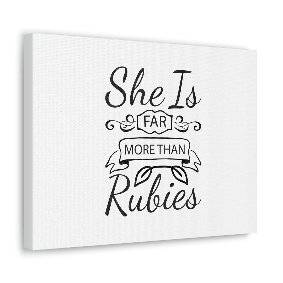 Scripture Walls She Is Far More Than Rubies Proverbs 3:15 Leaves Christian Wall Art Bible Verse Print Ready to Hang Unframed-Express Your Love Gifts