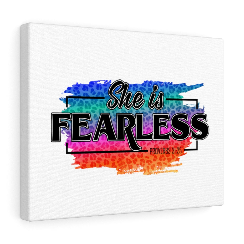 Scripture Walls She Is Fearless Proverbs 31:25 Bible Verse Canvas Christian Wall Art Ready to Hang Unframed-Express Your Love Gifts