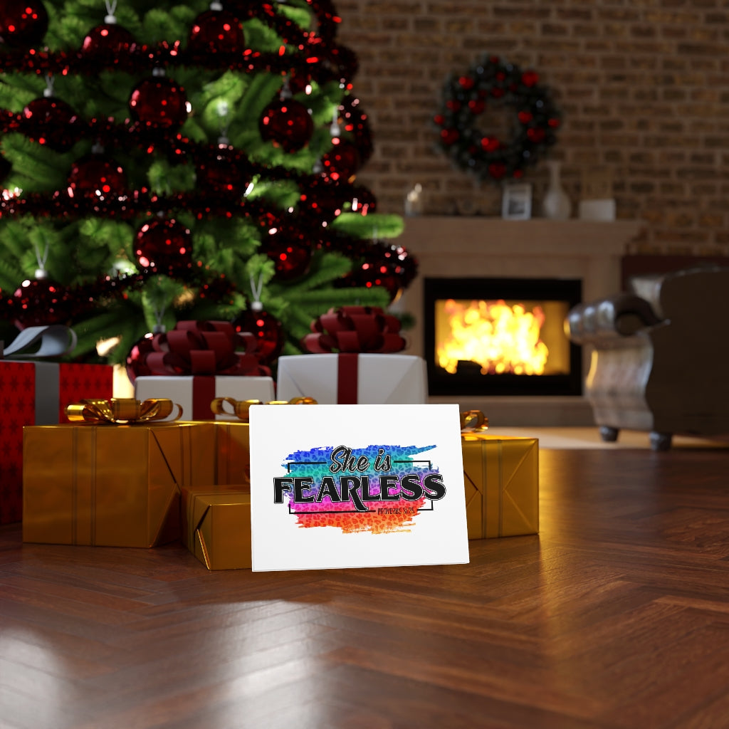 Scripture Walls She Is Fearless Proverbs 31:25 Bible Verse Canvas Christian Wall Art Ready to Hang Unframed-Express Your Love Gifts
