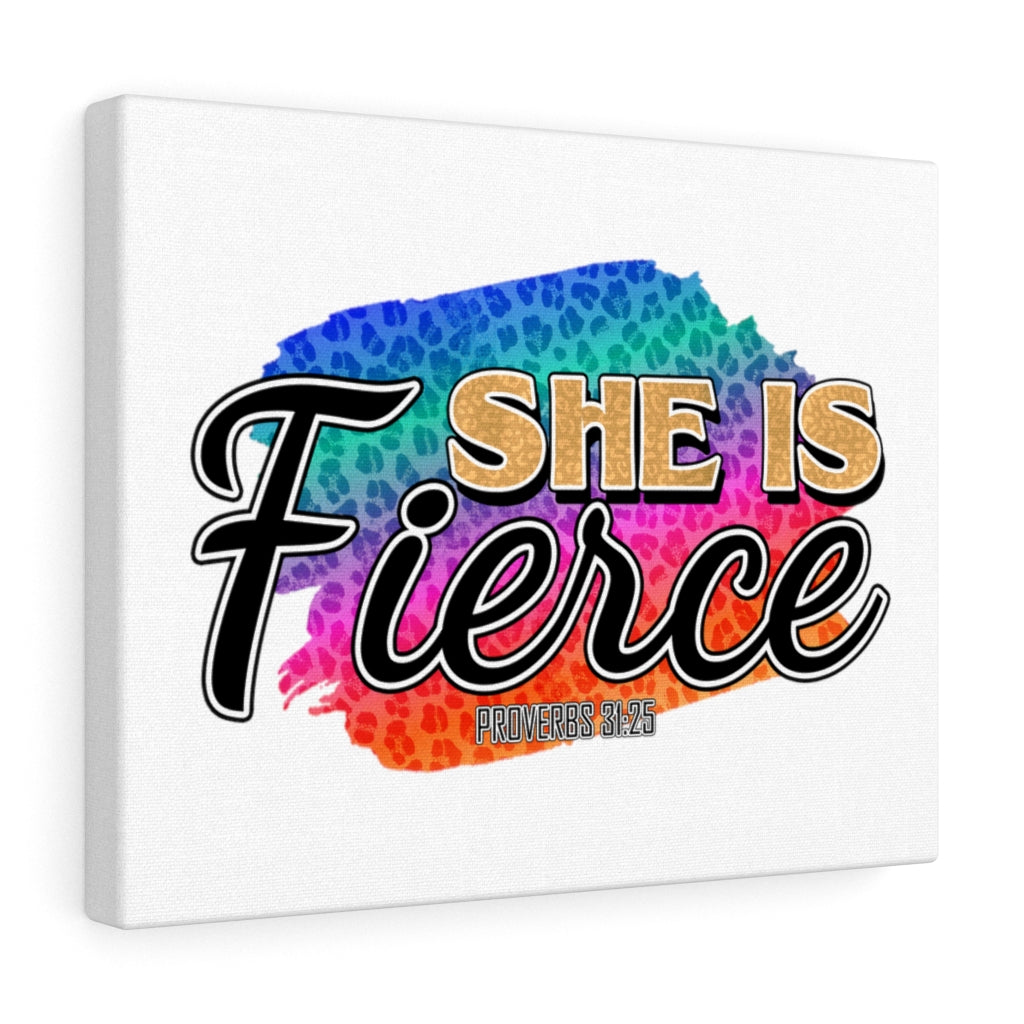 Scripture Walls She Is Fierce Proverbs 31:25 Bible Verse Canvas Christian Wall Art Ready to Hang Unframed-Express Your Love Gifts