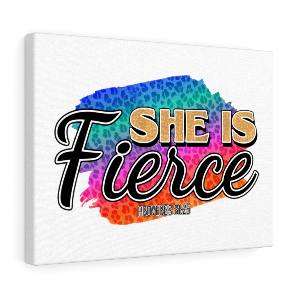 Scripture Walls She Is Fierce Proverbs 31:25 Bible Verse Canvas Christian Wall Art Ready to Hang Unframed-Express Your Love Gifts