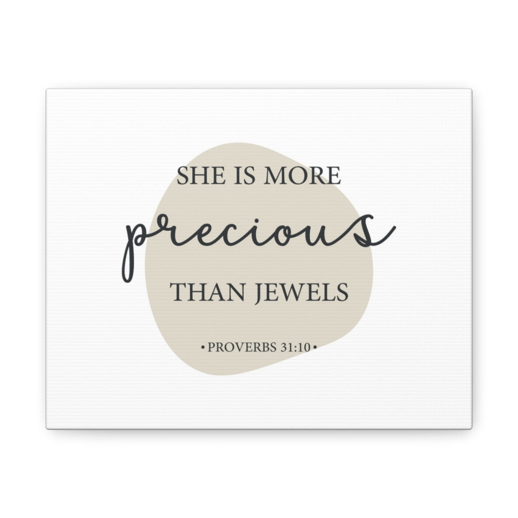 Scripture Walls She Is More Precious Than Jewels Proverbs 31:10 Bible Verse Canvas Christian Wall Art Ready To Hang Unframed-Express Your Love Gifts