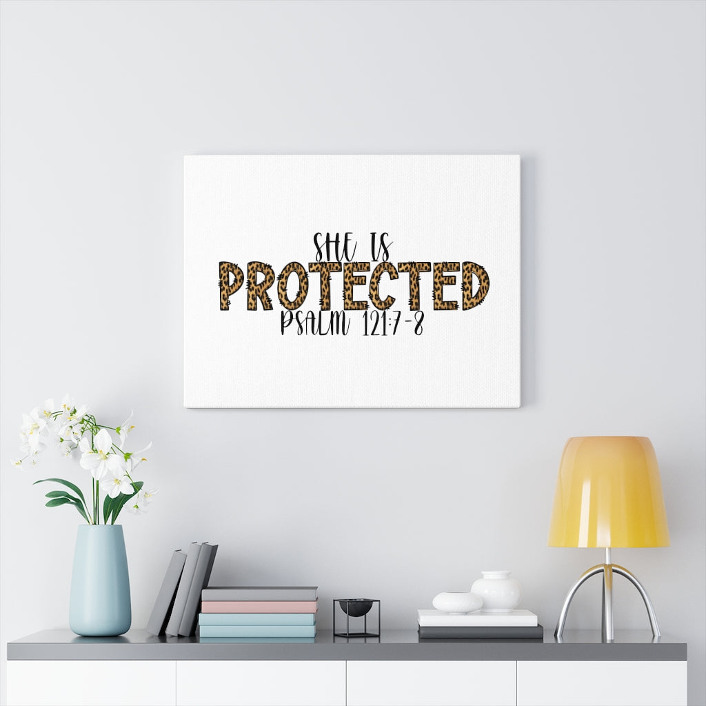Scripture Walls She Is Protected Psalm 121:7-8 Bible Verse Canvas Christian Wall Art Ready to Hang Unframed-Express Your Love Gifts