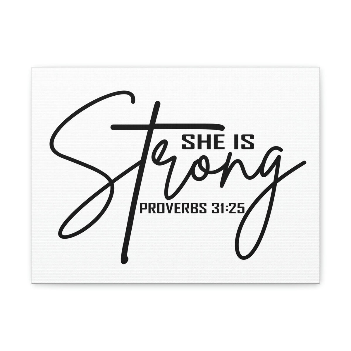 Scripture Walls She Is Strong Cross Proverbs 31:25 Bible Verse Canvas Christian Wall Art Ready to Hang Unframed-Express Your Love Gifts