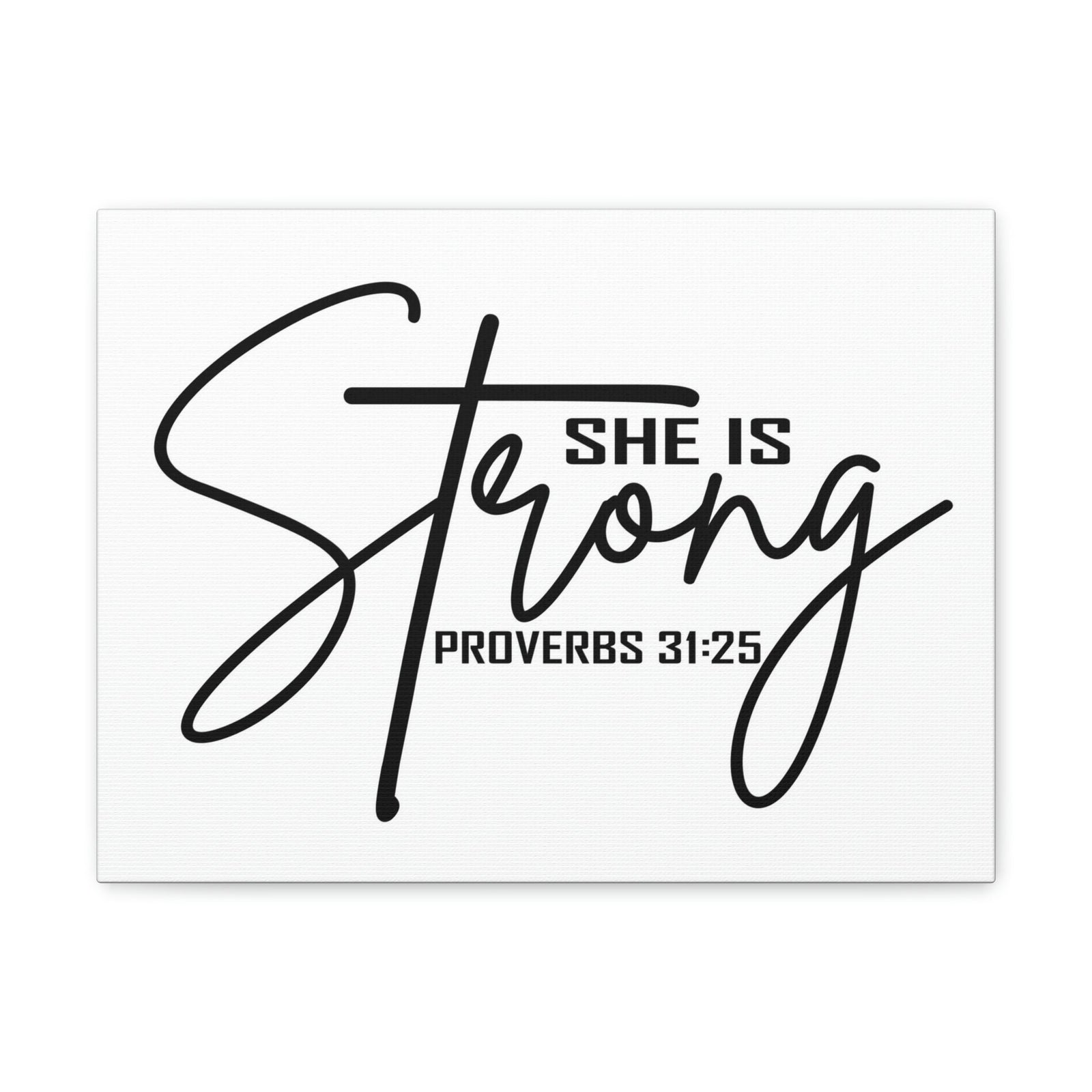 Scripture Walls She Is Strong Cross Proverbs 31:25 Bible Verse Canvas Christian Wall Art Ready to Hang Unframed-Express Your Love Gifts