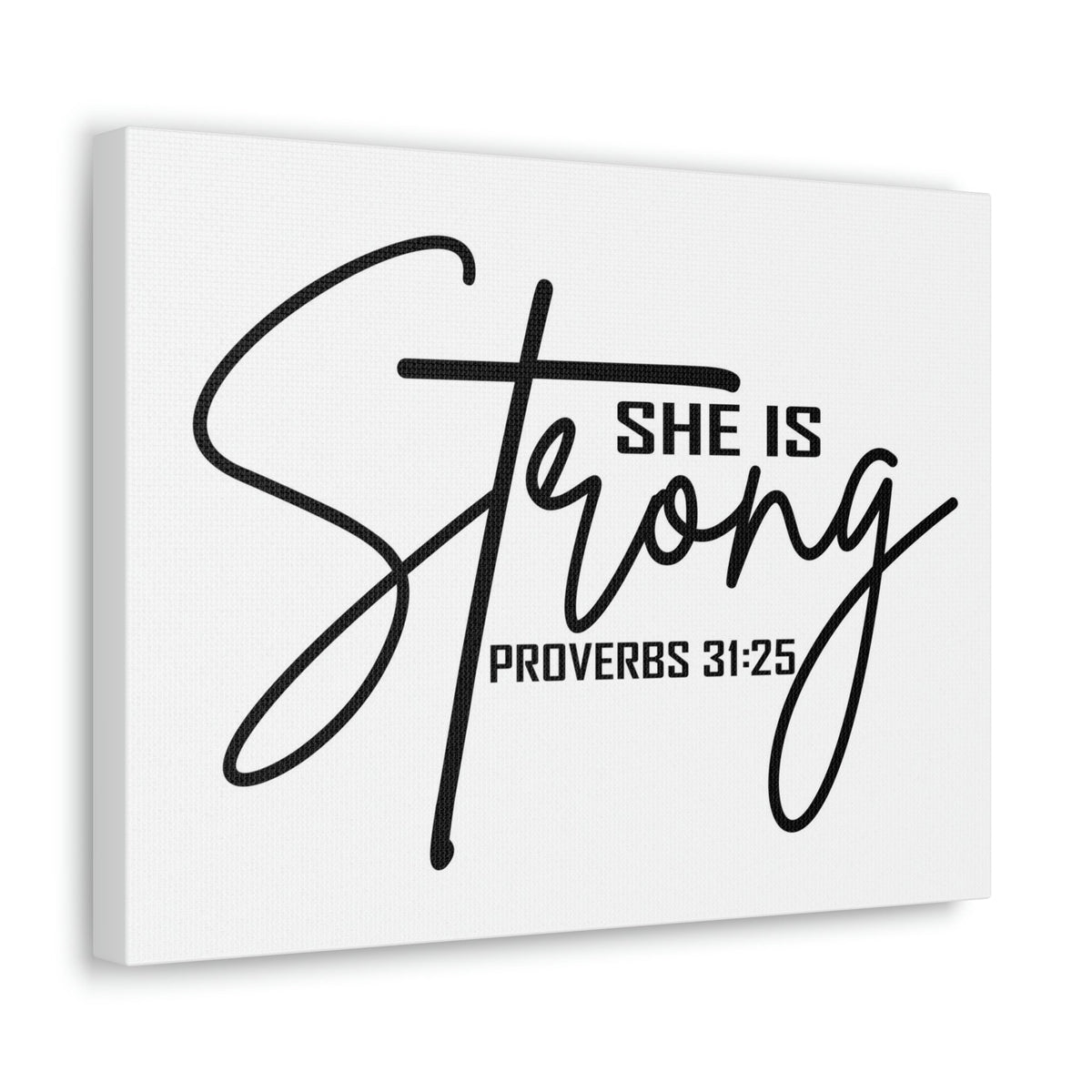 Scripture Walls She Is Strong Cross Proverbs 31:25 Bible Verse Canvas Christian Wall Art Ready to Hang Unframed-Express Your Love Gifts