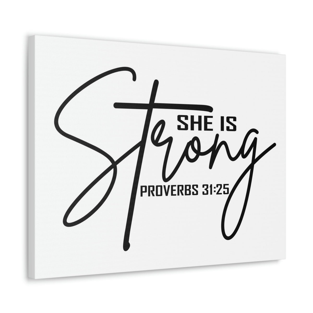 Scripture Walls She Is Strong Cross Proverbs 31:25 Bible Verse Canvas Christian Wall Art Ready to Hang Unframed-Express Your Love Gifts