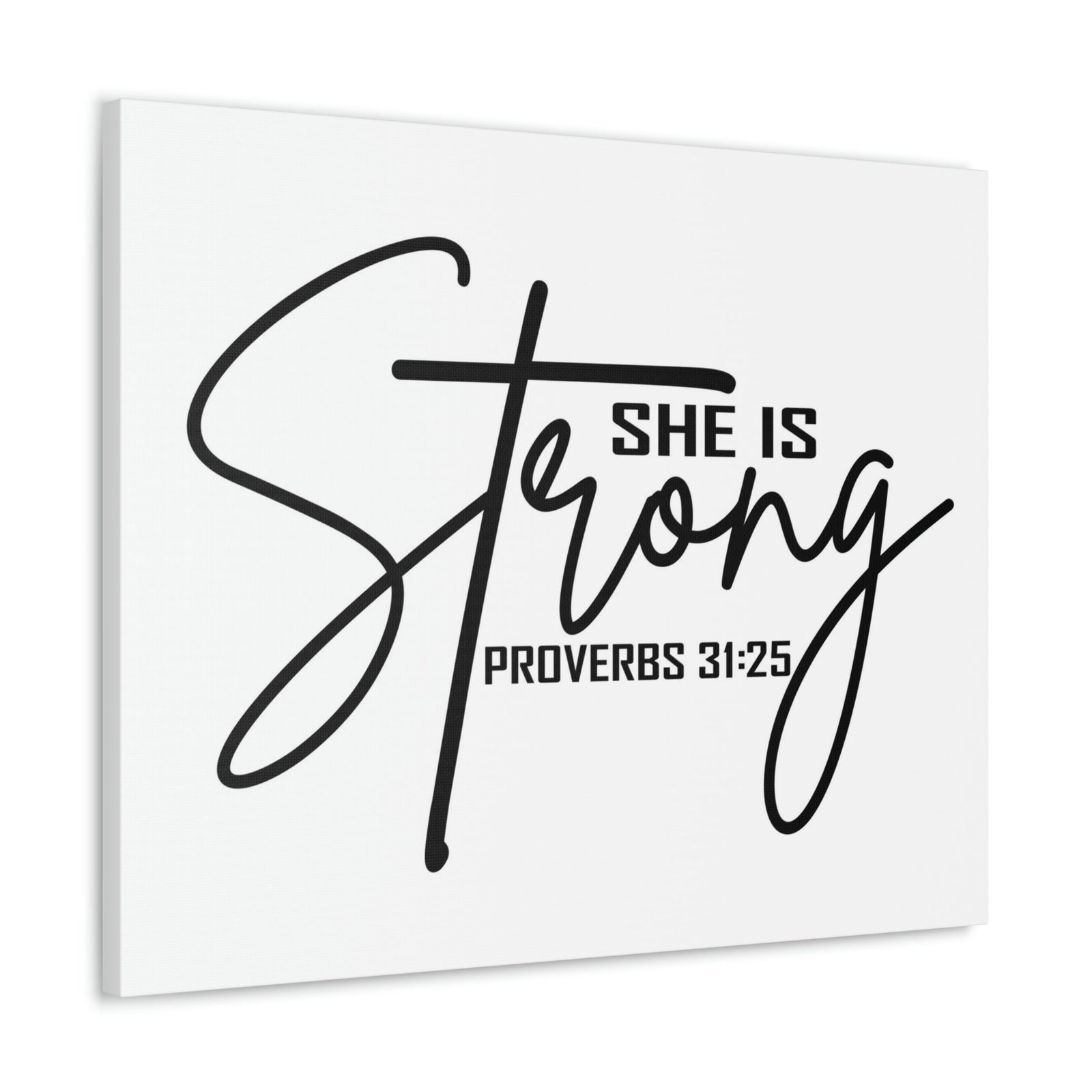 Scripture Walls She Is Strong Cross Proverbs 31:25 Bible Verse Canvas Christian Wall Art Ready to Hang Unframed-Express Your Love Gifts