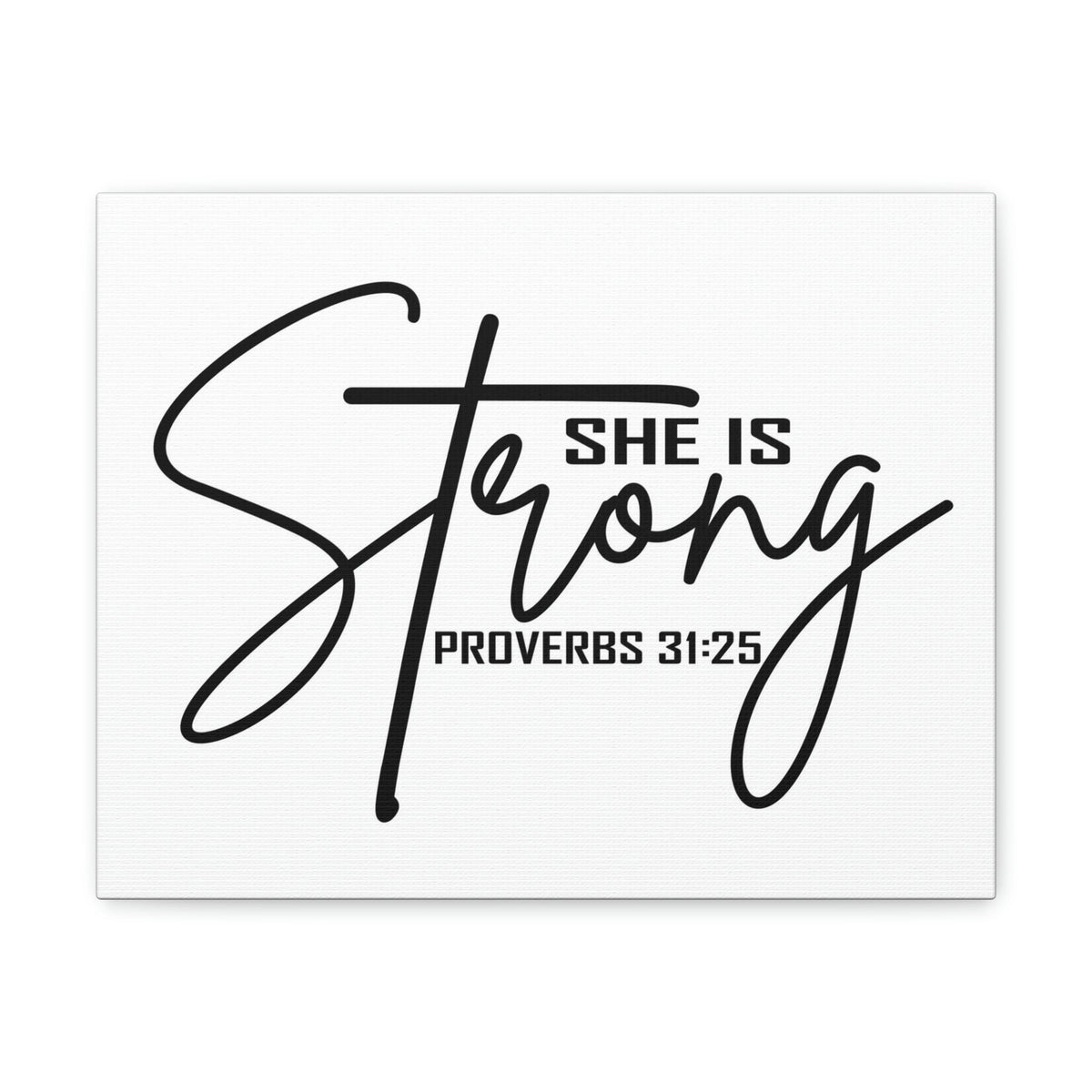 Scripture Walls She Is Strong Cross Proverbs 31:25 Bible Verse Canvas Christian Wall Art Ready to Hang Unframed-Express Your Love Gifts