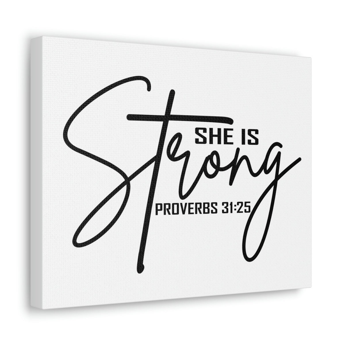 Scripture Walls She Is Strong Cross Proverbs 31:25 Bible Verse Canvas Christian Wall Art Ready to Hang Unframed-Express Your Love Gifts