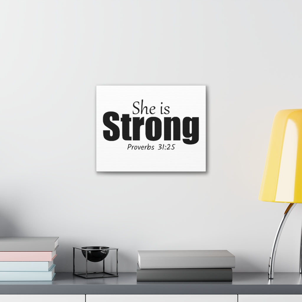 Scripture Walls She Is Strong Proverbs 31:25 Christian Wall Art Bible Verse Print Ready To Hang Unframed-Express Your Love Gifts