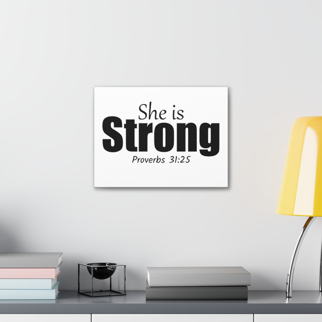 Scripture Walls She Is Strong Proverbs 31:25 Christian Wall Art Bible Verse Print Ready To Hang Unframed-Express Your Love Gifts