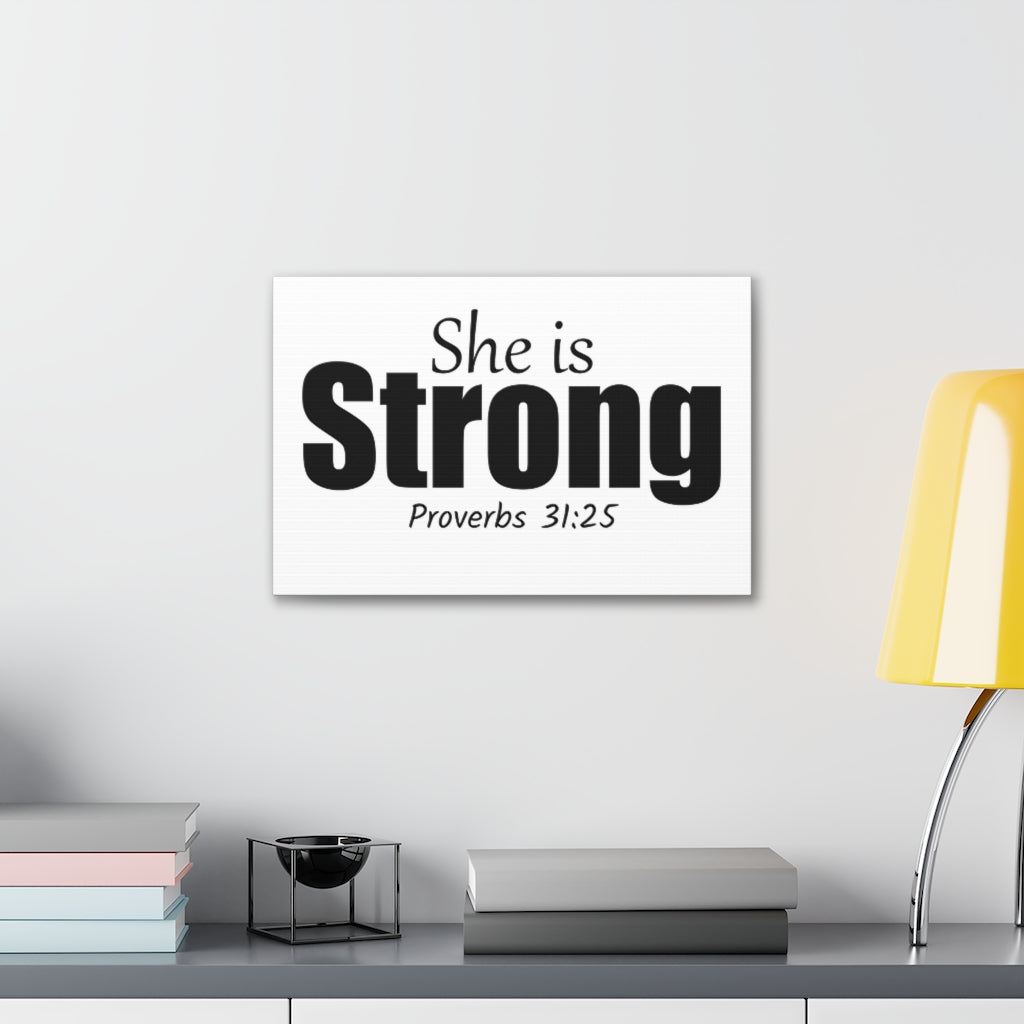 Scripture Walls She Is Strong Proverbs 31:25 Christian Wall Art Bible Verse Print Ready To Hang Unframed-Express Your Love Gifts