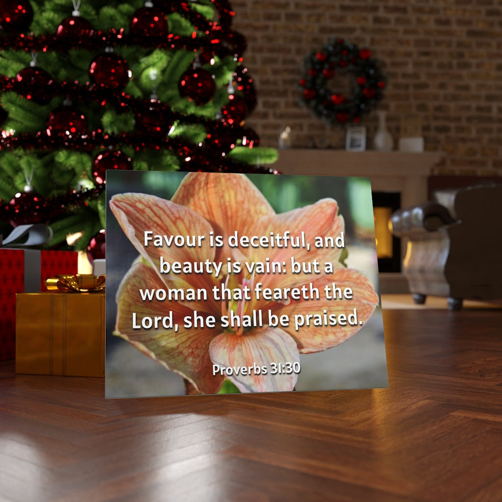 Scripture Walls She Shall Be Praised Proverbs 31:30 Bible Verse Canvas Christian Wall Art Ready to Hang Unframed-Express Your Love Gifts