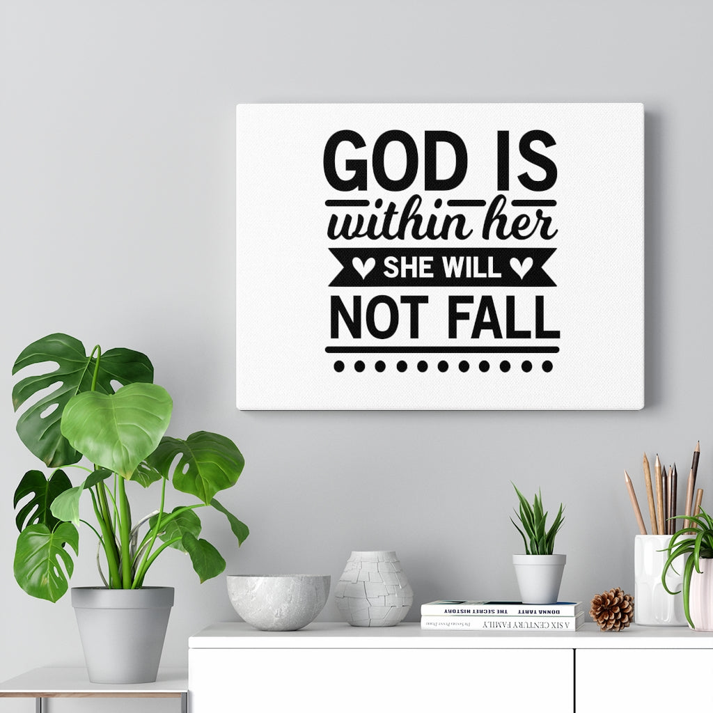 Scripture Walls She Will Not Fall Bible Verse Canvas Christian Wall Art Ready to Hang Unframed-Express Your Love Gifts