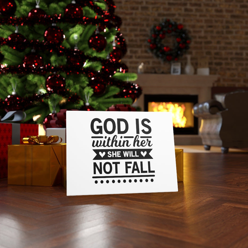 Scripture Walls She Will Not Fall Bible Verse Canvas Christian Wall Art Ready to Hang Unframed-Express Your Love Gifts