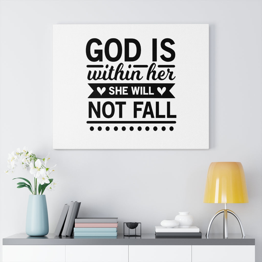 Scripture Walls She Will Not Fall Bible Verse Canvas Christian Wall Art Ready to Hang Unframed-Express Your Love Gifts
