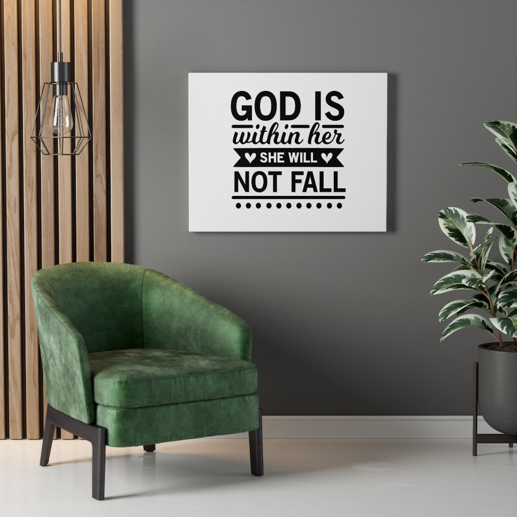 Scripture Walls She Will Not Fall Bible Verse Canvas Christian Wall Art Ready to Hang Unframed-Express Your Love Gifts