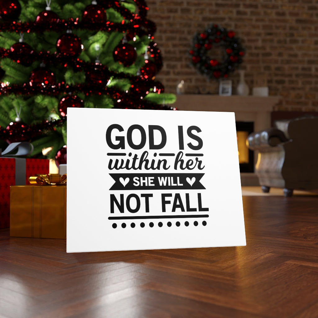 Scripture Walls She Will Not Fall Bible Verse Canvas Christian Wall Art Ready to Hang Unframed-Express Your Love Gifts