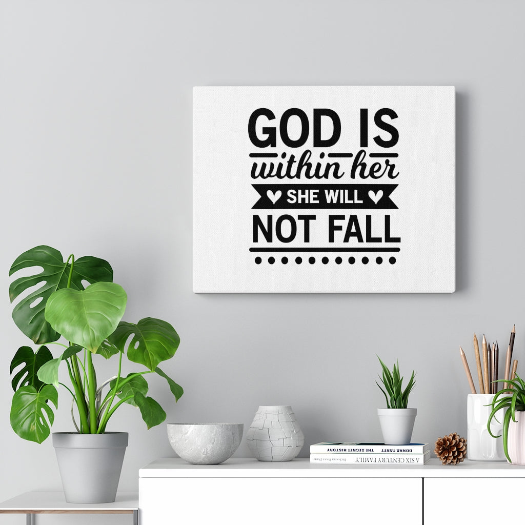 Scripture Walls She Will Not Fall Bible Verse Canvas Christian Wall Art Ready to Hang Unframed-Express Your Love Gifts