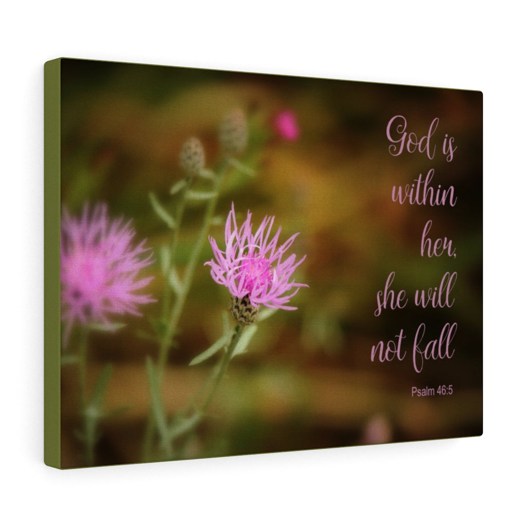 Scripture Walls She Will Not Fall Psalm 46:5 Bible Verse Canvas Christian Wall Art Ready to Hang Unframed-Express Your Love Gifts