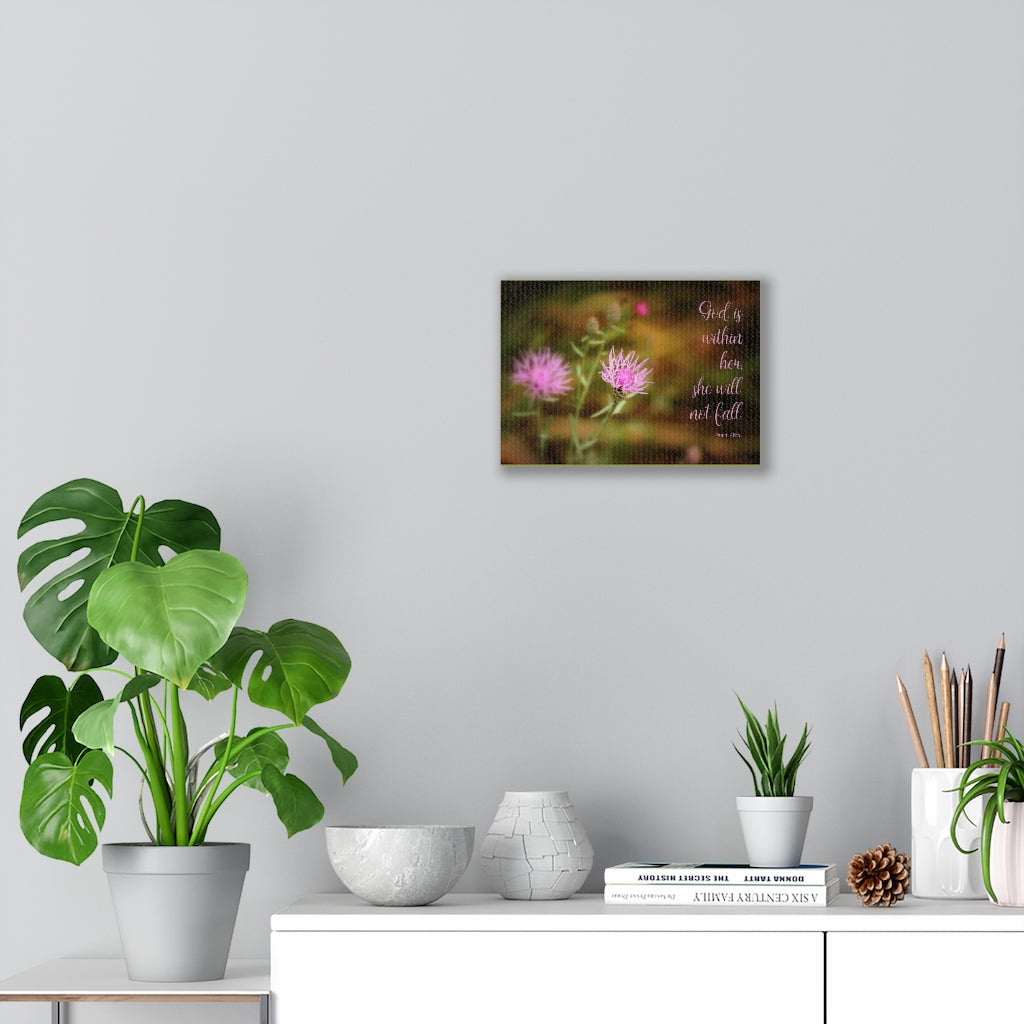 Scripture Walls She Will Not Fall Psalm 46:5 Bible Verse Canvas Christian Wall Art Ready to Hang Unframed-Express Your Love Gifts
