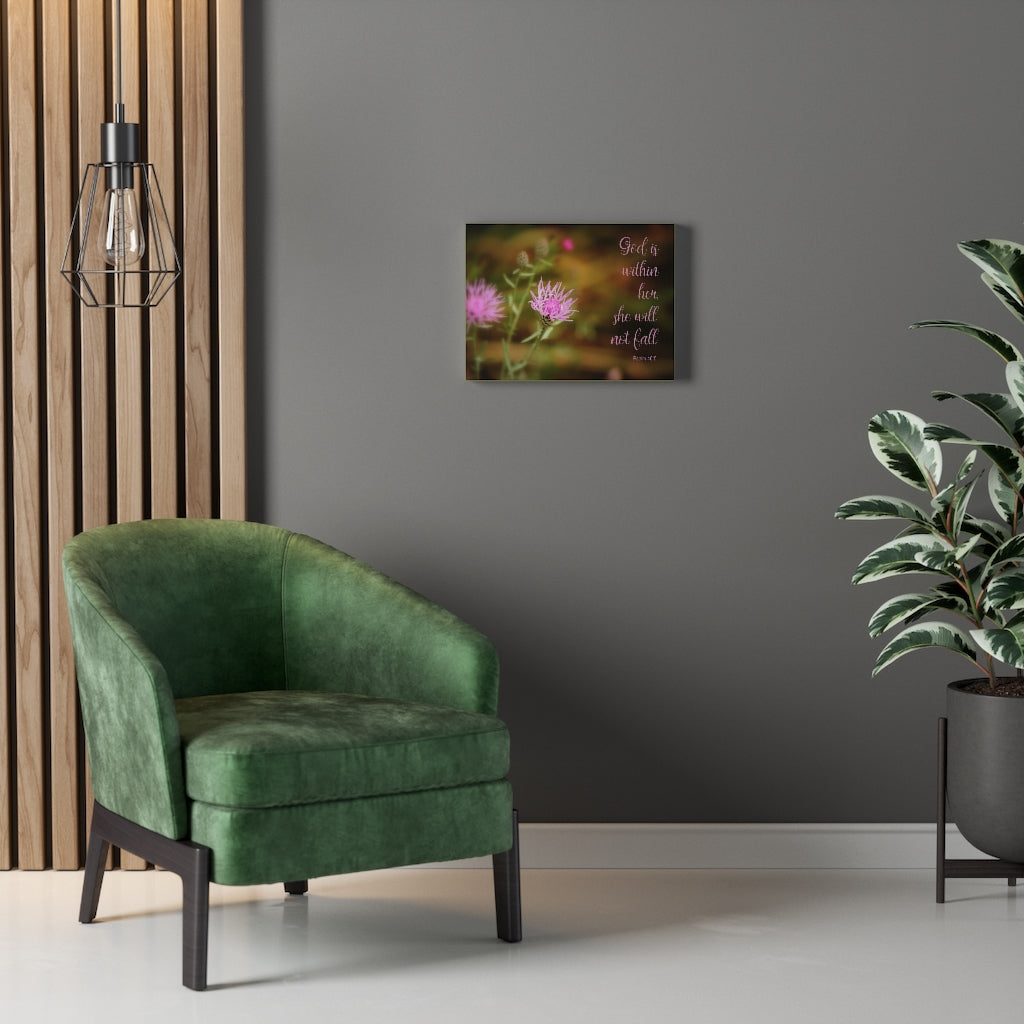 Scripture Walls She Will Not Fall Psalm 46:5 Bible Verse Canvas Christian Wall Art Ready to Hang Unframed-Express Your Love Gifts