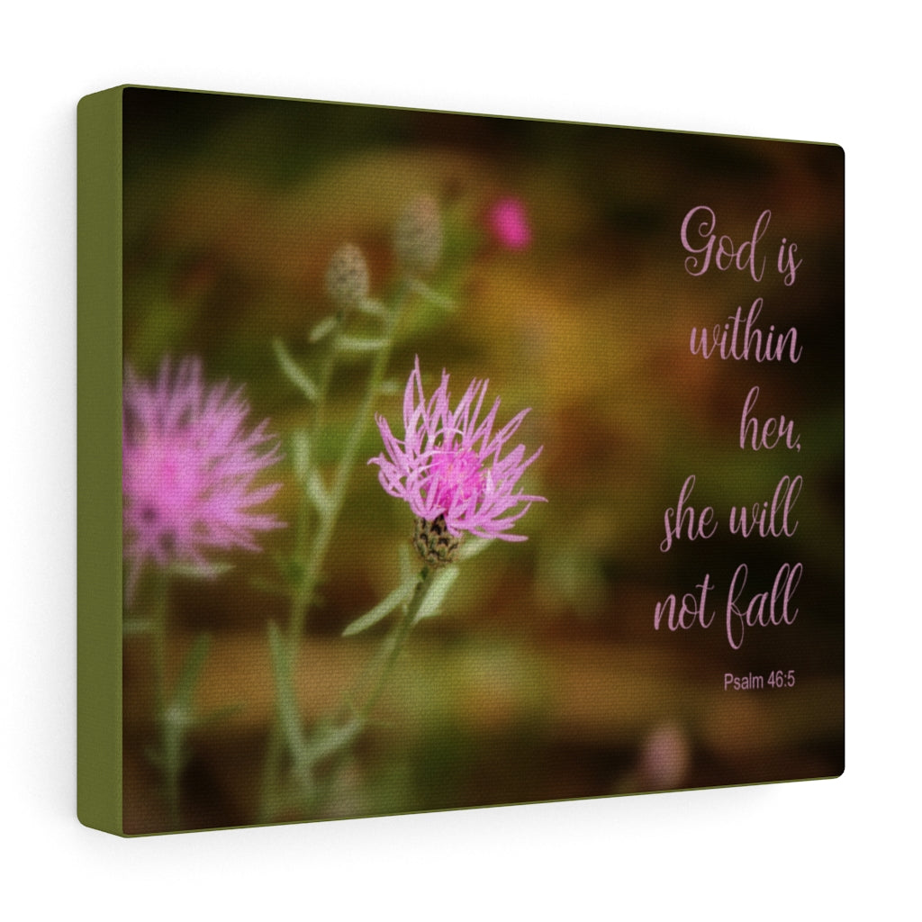 Scripture Walls She Will Not Fall Psalm 46:5 Bible Verse Canvas Christian Wall Art Ready to Hang Unframed-Express Your Love Gifts