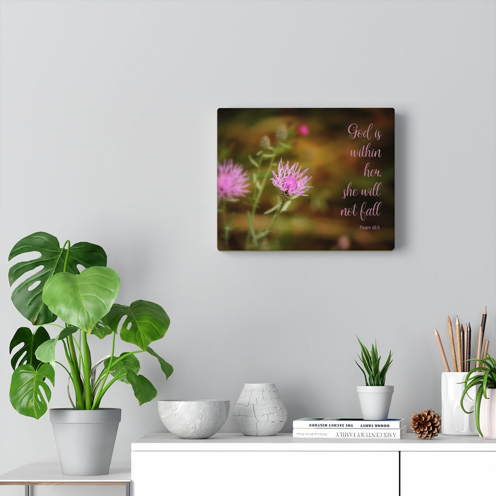 Scripture Walls She Will Not Fall Psalm 46:5 Bible Verse Canvas Christian Wall Art Ready to Hang Unframed-Express Your Love Gifts